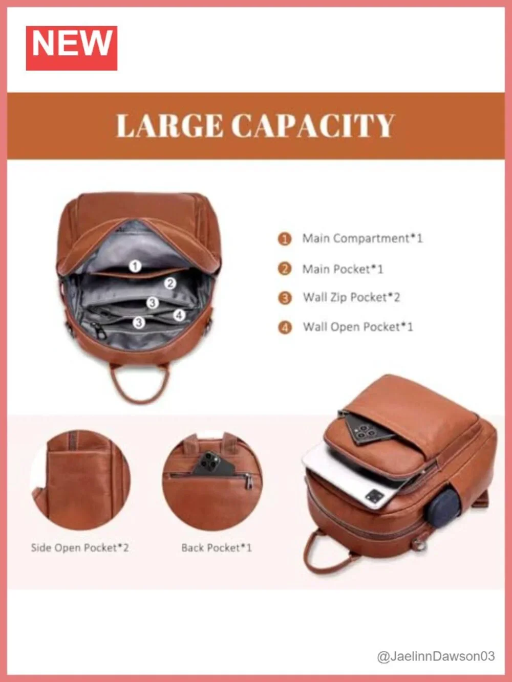 Genuine Leather Convertible Backpack Purse Women Anti-Theft Work Travel Bag